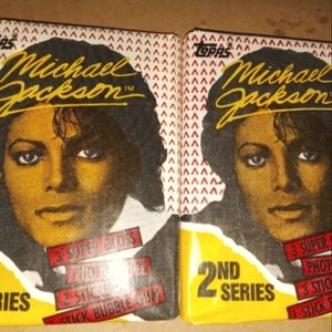2 unopened packs 1984 Michael Jackson Topps cards